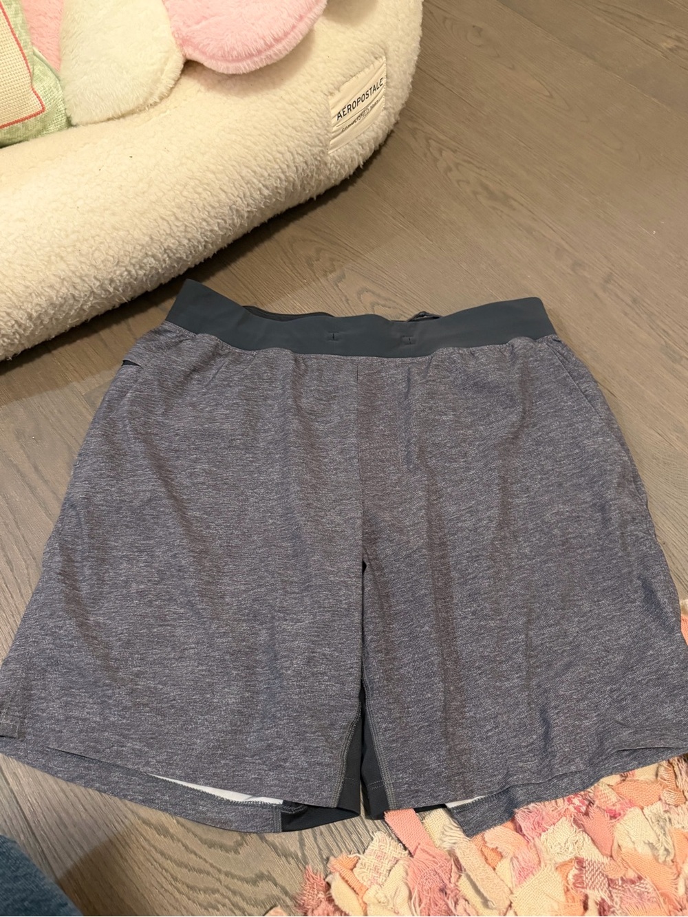 lululemon athletica Men's Heathered Navy Athletic Shorts